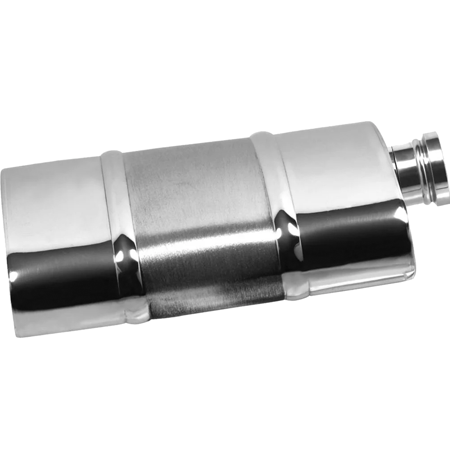 Hipflasks 6oz plain satin band flask pewter