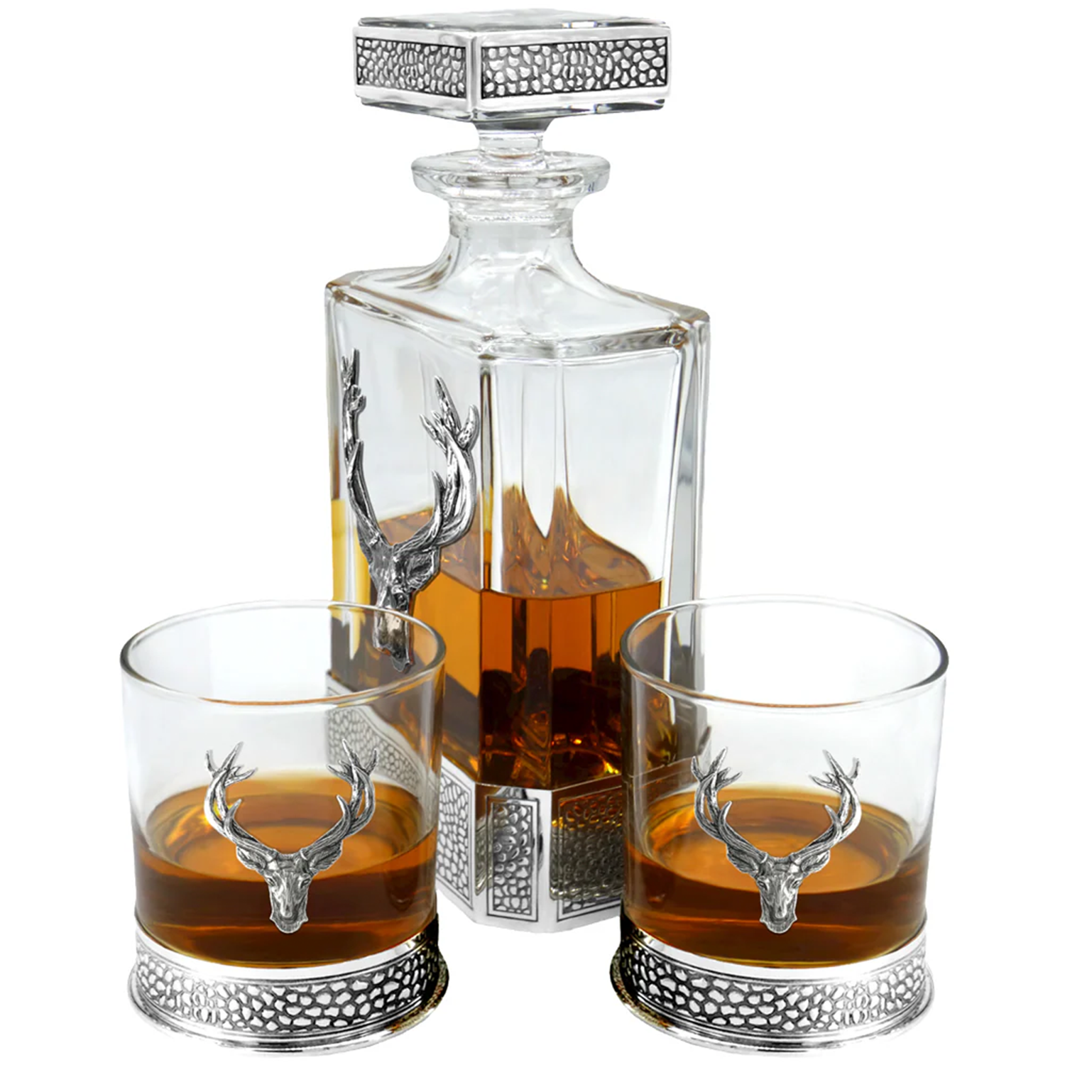 Stag collection 650ml regal stag rectangular pewter decanter