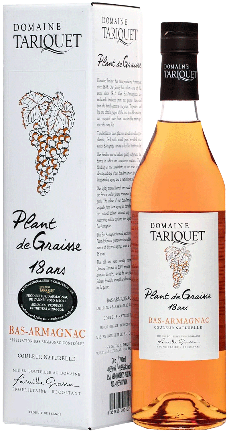 Tariquet plat de Graisse 18 years Bas-Armagnac 49.3% 700mL - Belford & Co